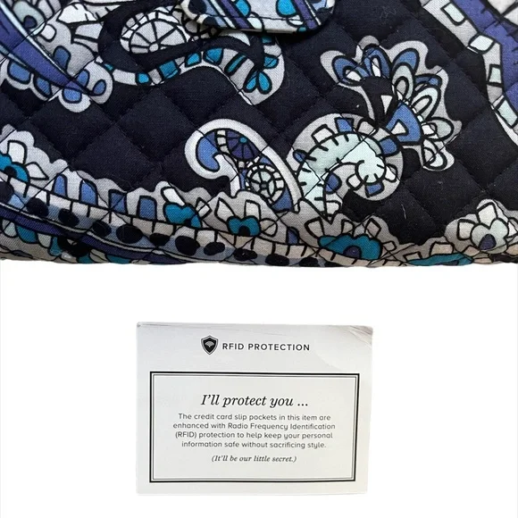 Vera Bradley Iconic RFID Turnlock Wallet in Deep Night Paisley - Picture 9 of 9